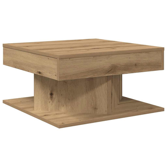 Table basse chêne artisanal 55x55x30 cm bois d'ingénierie