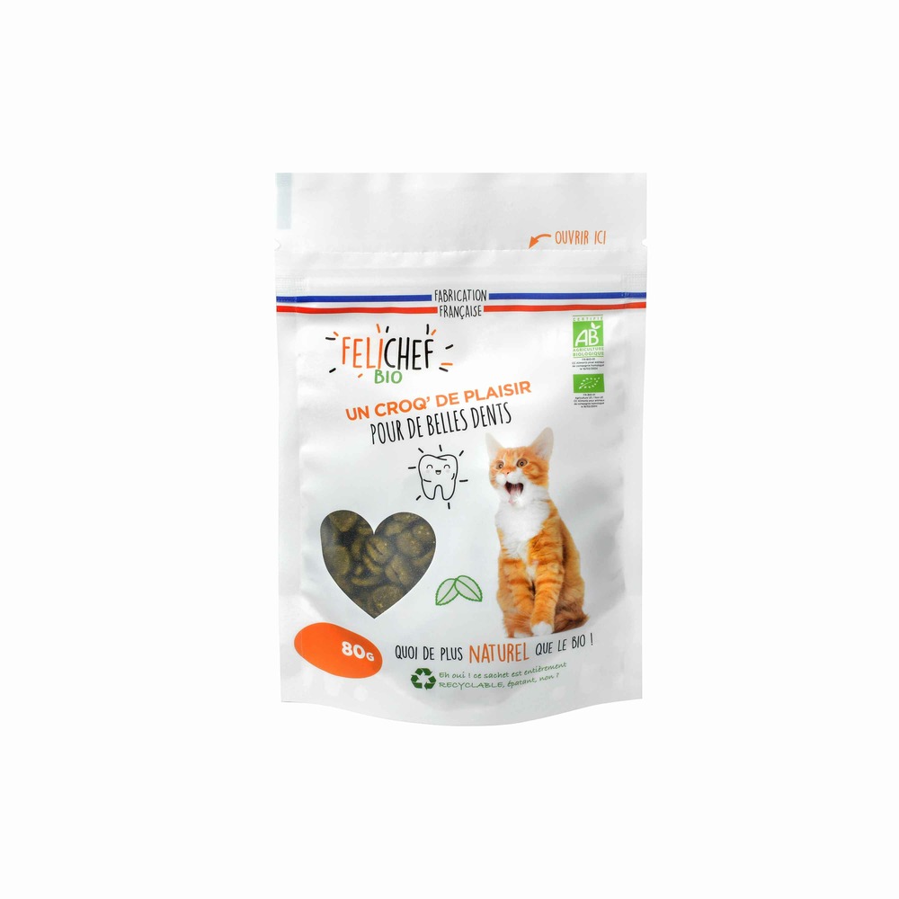 Felichef - friandises bio hygiène bucco-dentaire pour chat 80g