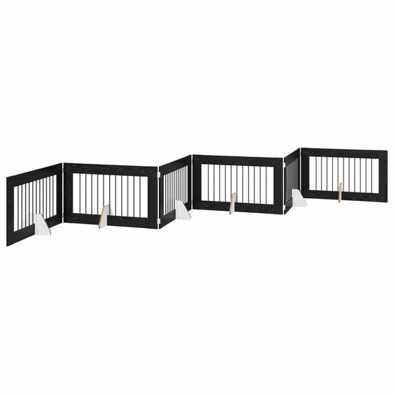 Porte de chien pliable avec supports 6 pc chêne noir 602 cm