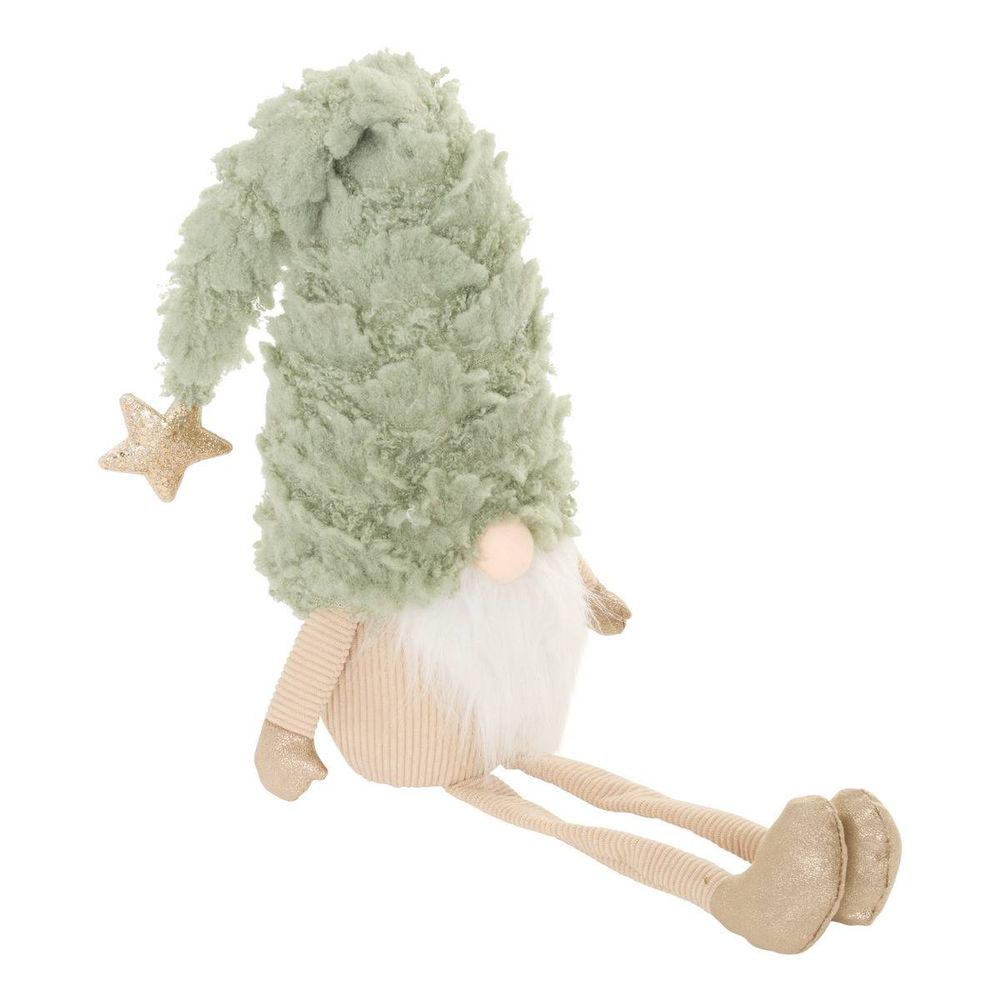 Gnome de noël alpo assis vert h. 81 cm