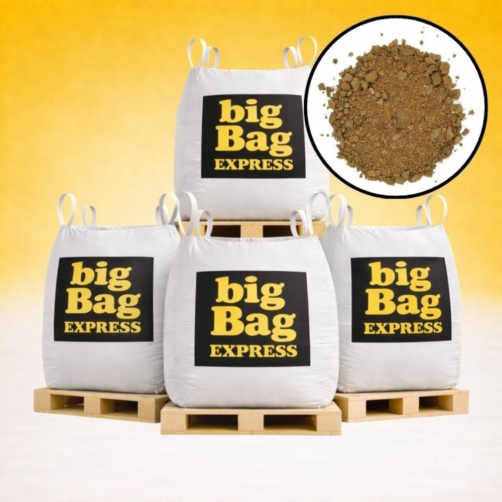 Pack 4 x big bag de +/- 1,5t sable à tranchée beige ø 0/6 mm - livraison premium