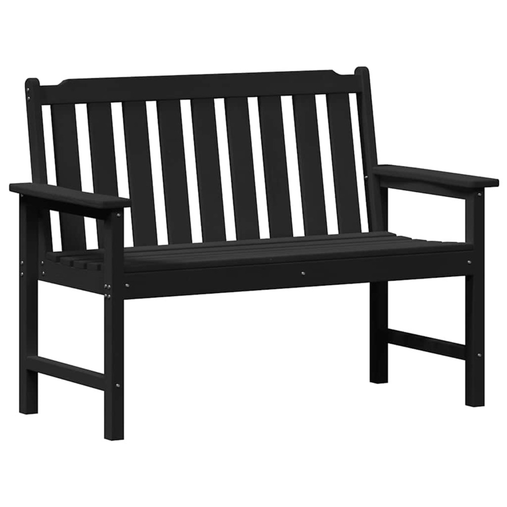 Banc de jardin noir 120 x 59 x 88 cm hdpe
