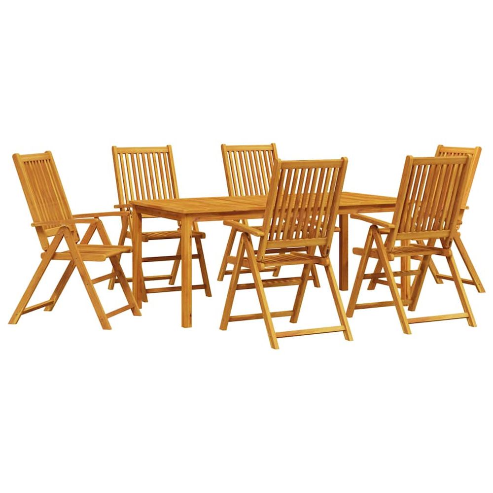 Ensemble de salle à manger pour jardin 7 pc marron