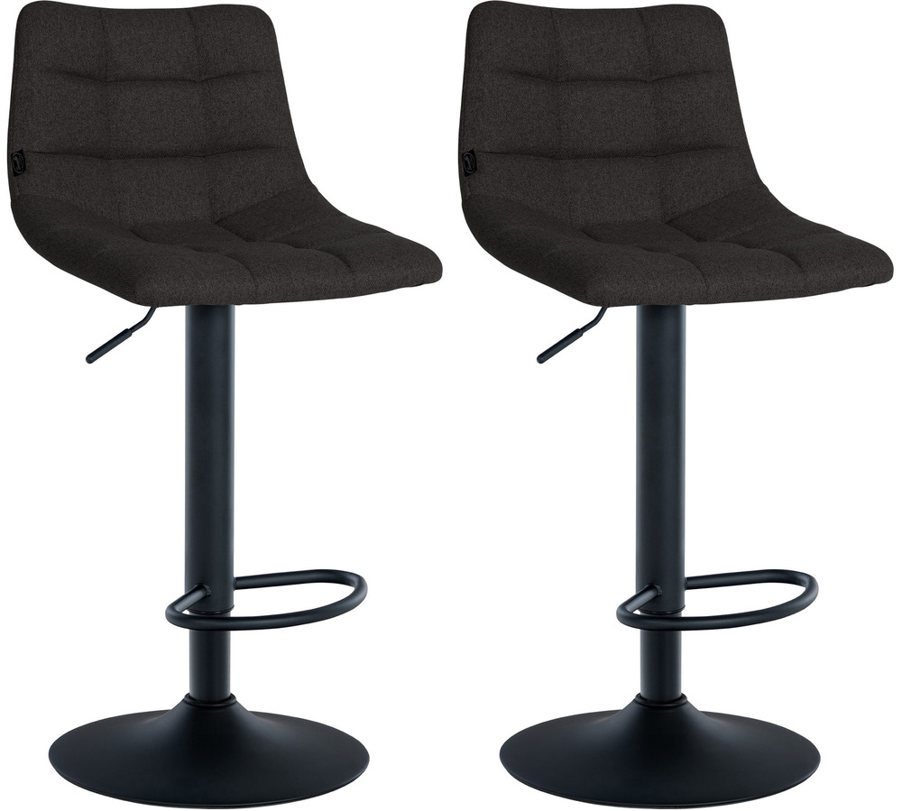 Lot de 2 tabourets de bar jerry tissu noir