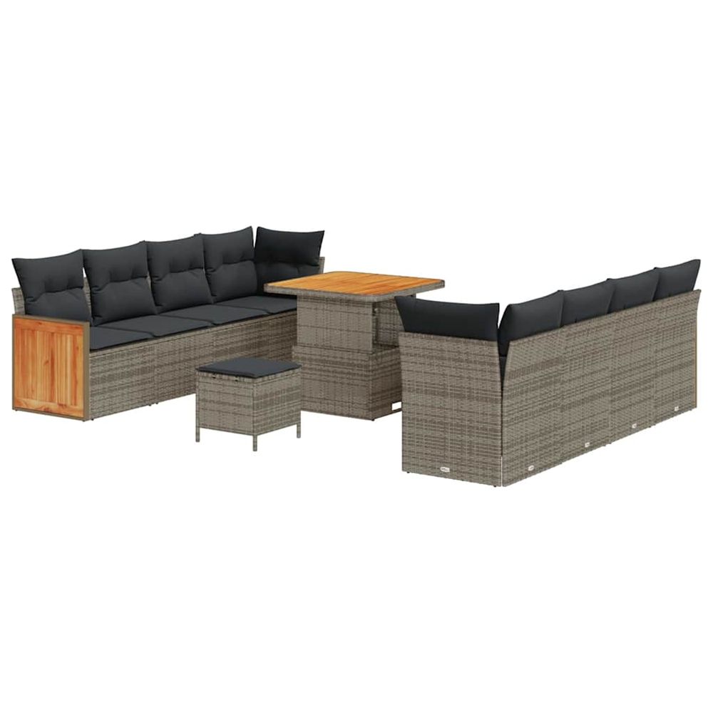 Ensemble de canapé de jardin 11 pc 10-nombre de places gris