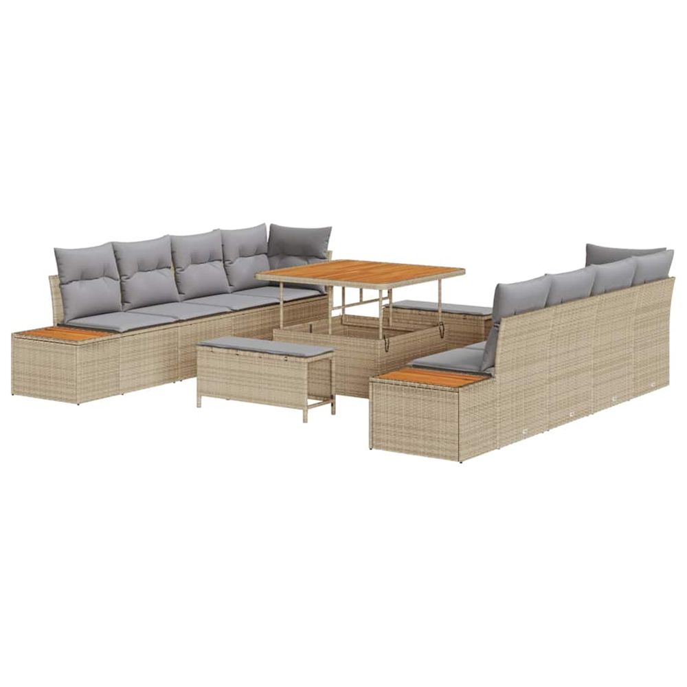 Ensemble de canapé de jardin 11 pc 10-nombre de places beige