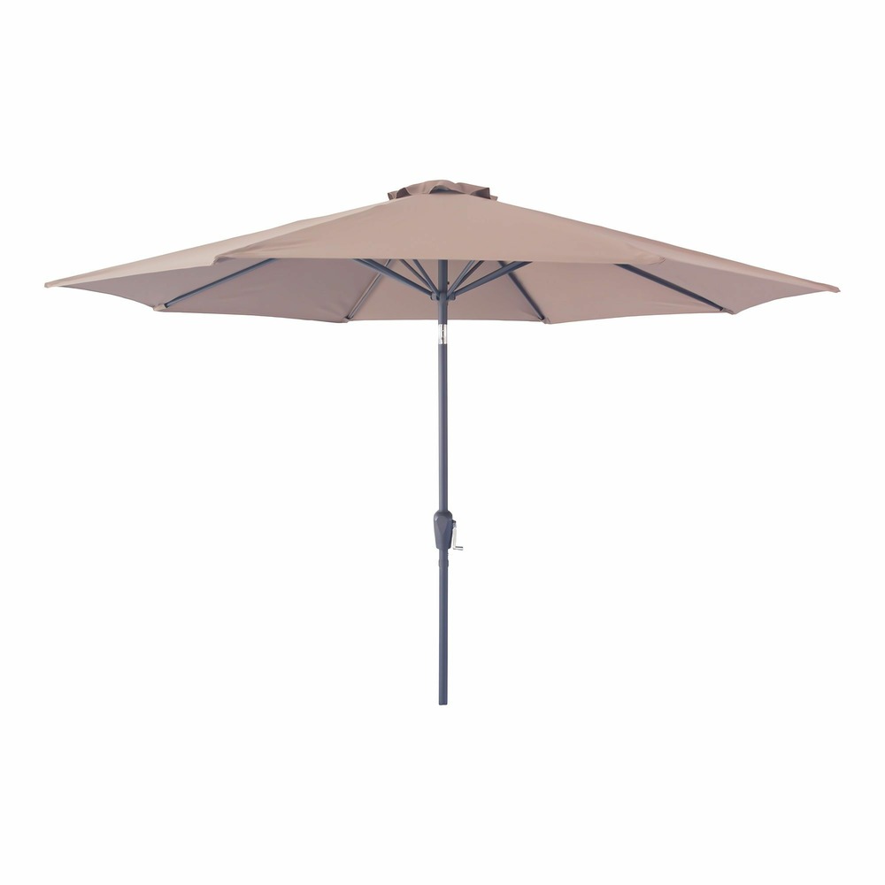 Parasol à manivelle et inclinable mât en métal sable ø 300 cm