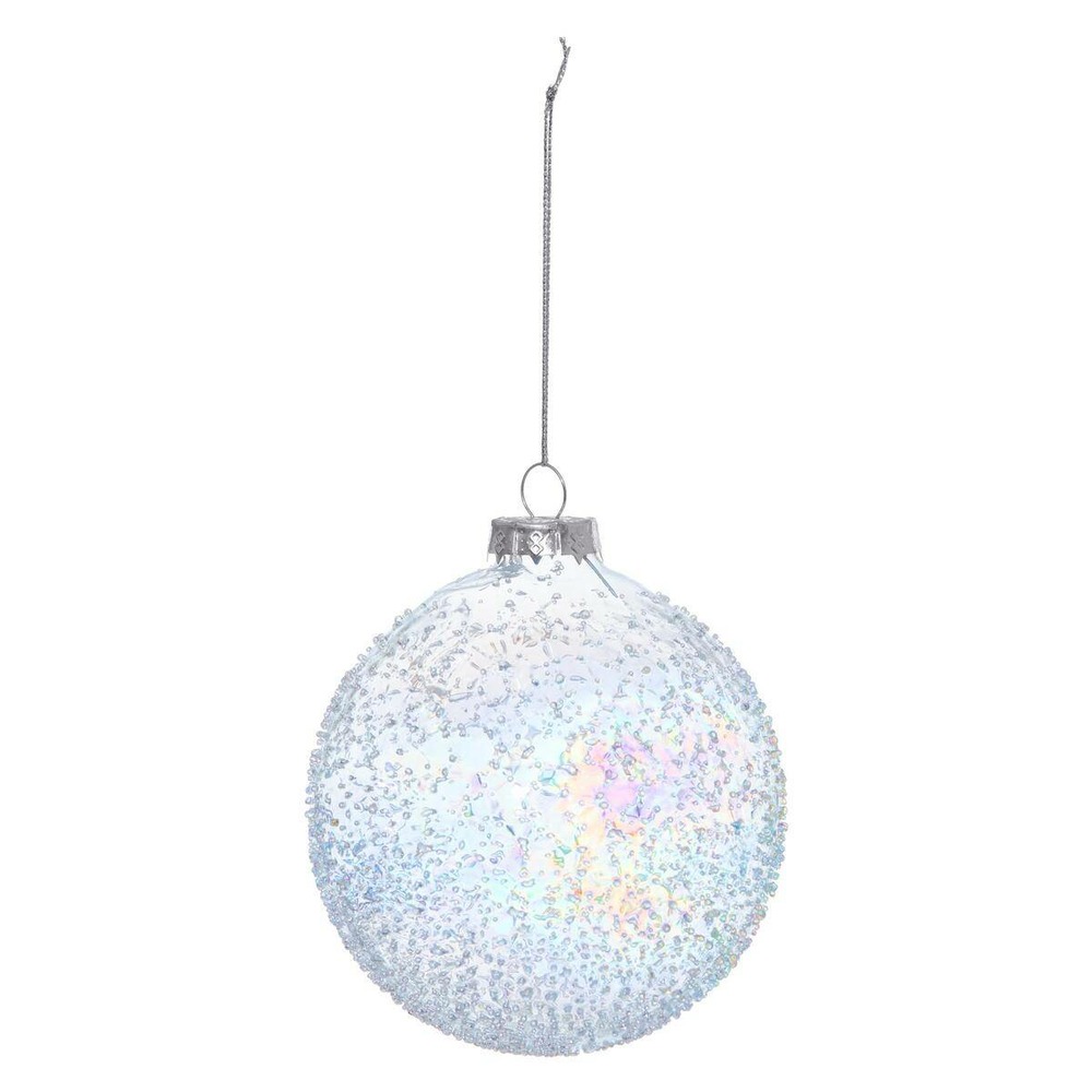 Boule irisée avec picots 10cm verre