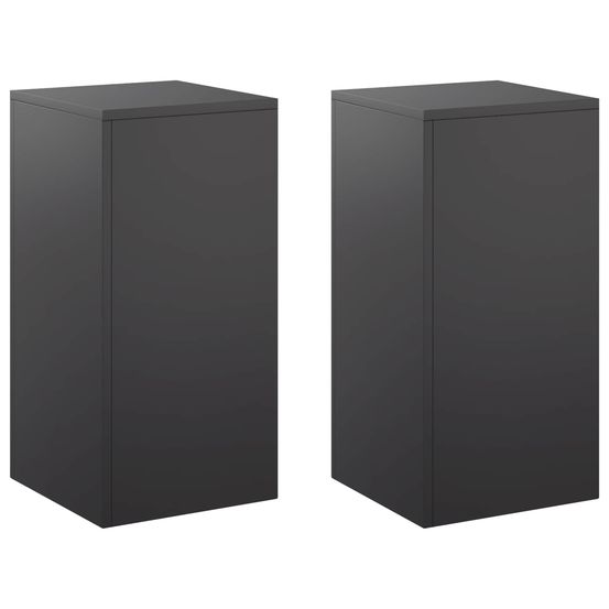 Support de plante 2 pcs noir 30 x 30 x 60 cm acier