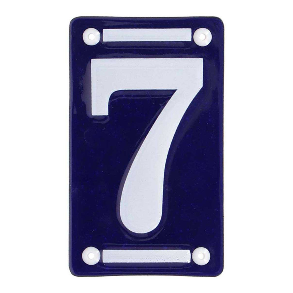 Numéro de maison en fer émaillé chiffre 7