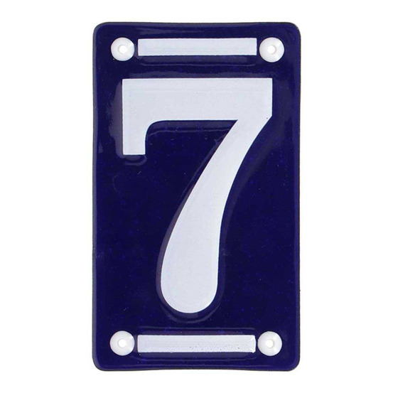 Numéro de maison en fer émaillé chiffre 7
