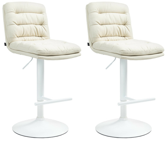 Lot de 2 tabourets de bar damar tissu blanc