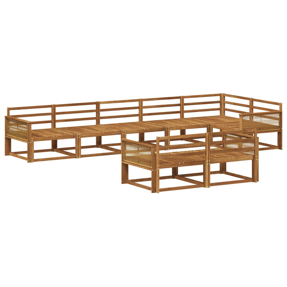 Ensemble de canapés d'extérieur 8 pcs naturel