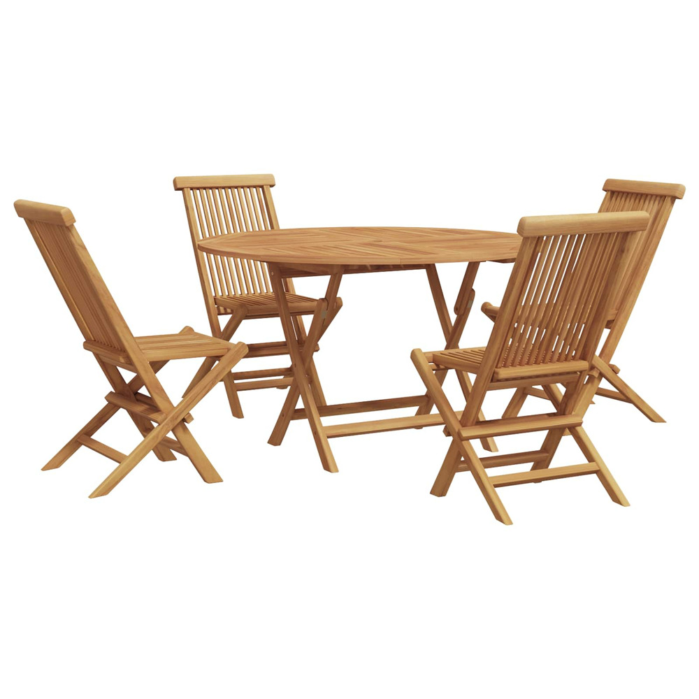 Ensemble de salle à manger pour jardin 5 pcs marron