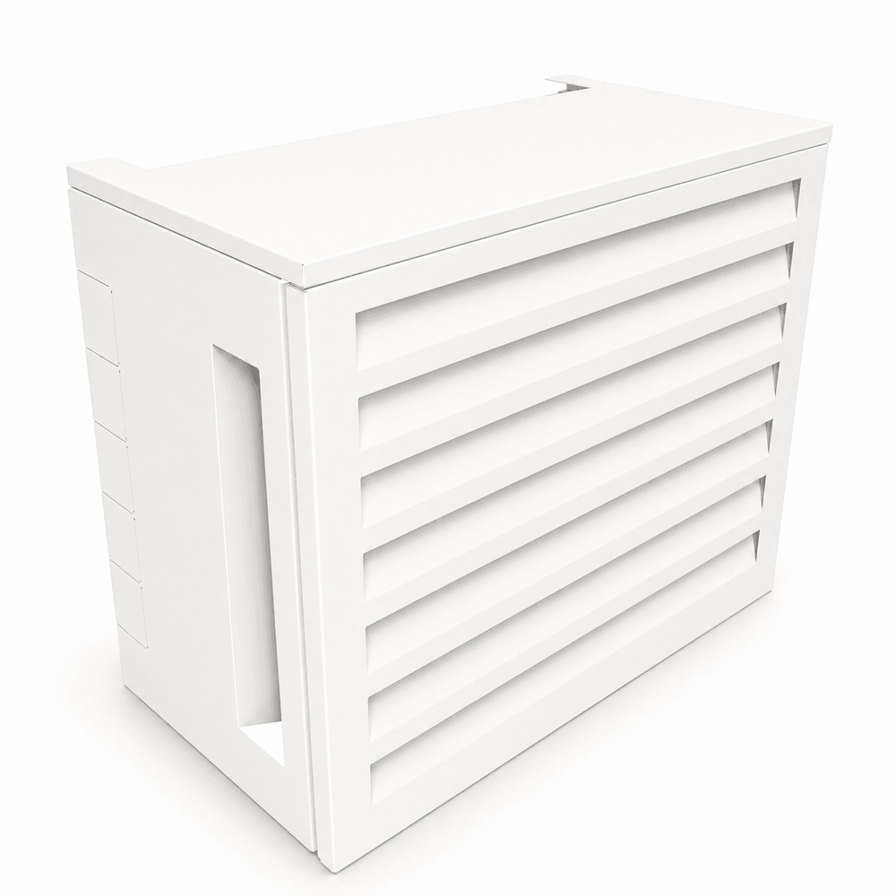 Cache climatiseur, atole aluminium thermolaqué, blanc, l.100 x h.80 x p.54 cm