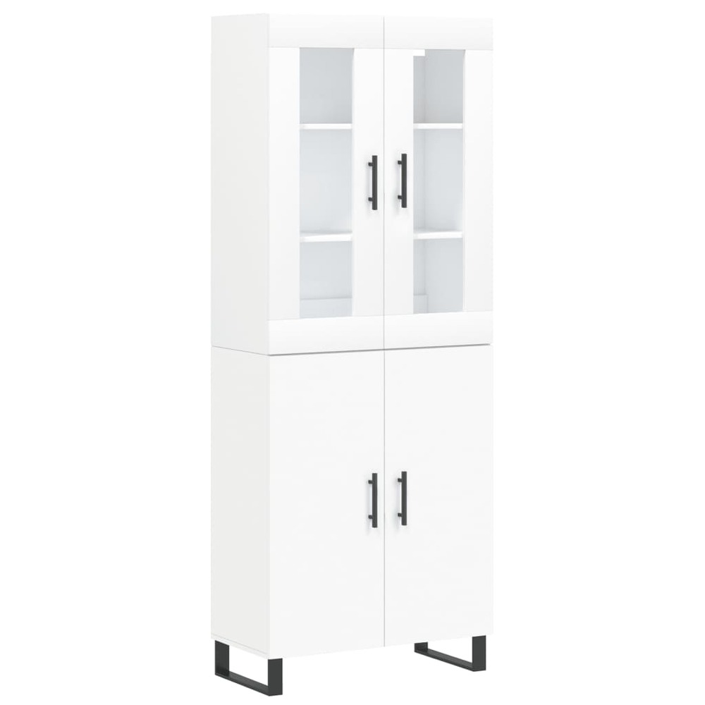 Buffet bahut commode armoire meuble de rangement organisateur cuisine salle de séjour salon haut 69,5 x 34 x 180 cm bois d'in