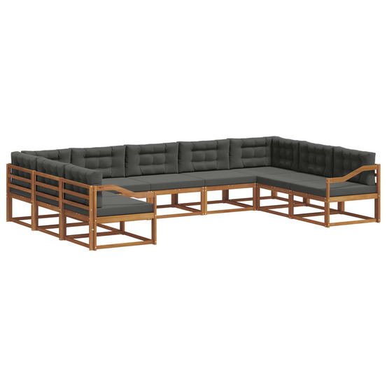 Ensemble de canapés d'extérieur 9 pcs naturel et anthracite