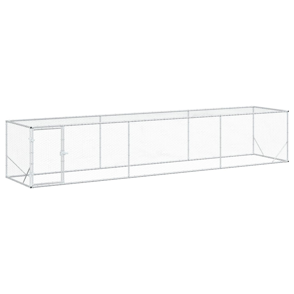 Enclos pour poules argenté 500 x 100 x 100 cm acier galvanisé