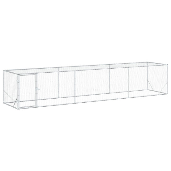 Enclos pour poules argenté 500 x 100 x 100 cm acier galvanisé