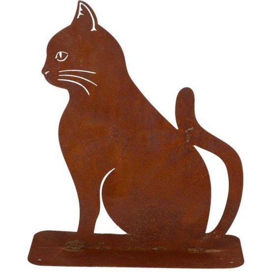 Animal de compagnie décoratif en métal rouillé chat assis
