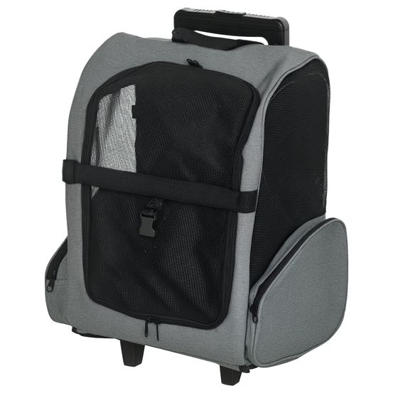 Sac transport à roulettes tissus voyage trolley aérations multiples 42x25x55cm gris