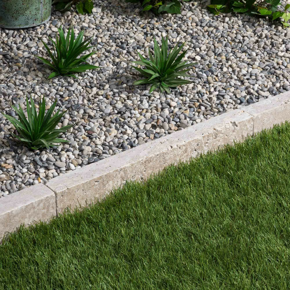 Bordure de jardin travertin beige mix 50x7x5 cm (à l'unité) - ro'ma nature