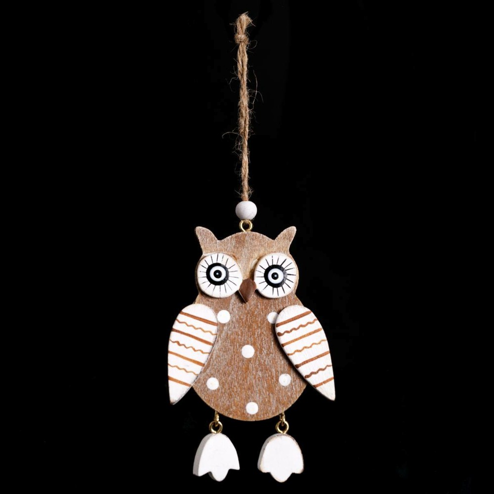 Sujet de noël hibou jambe suspendue