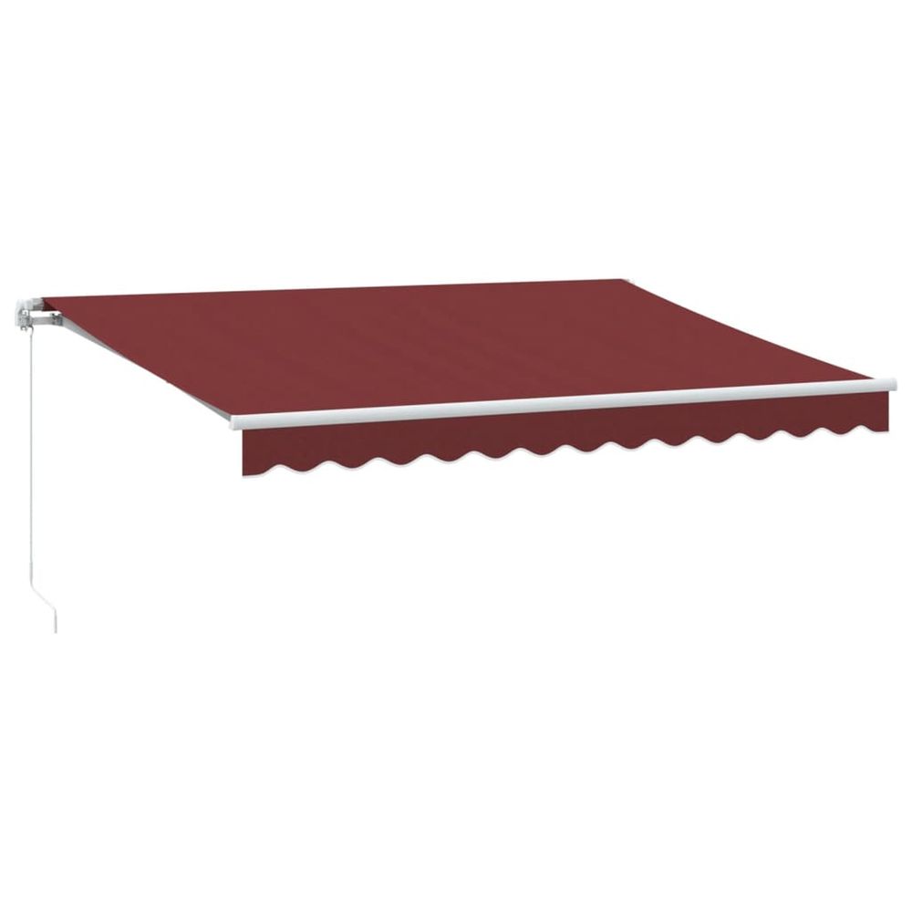 Auvent manuel rétractable avec led bordeaux 350x250 cm