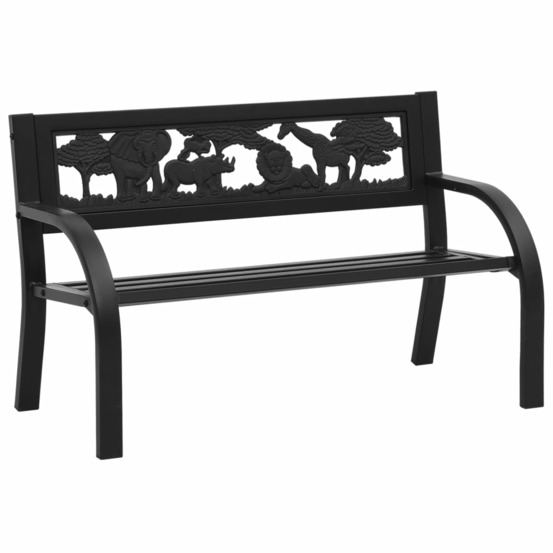 Banc de jardin meuble de patio d'extérieur terrasse pour enfants 86 cm acier