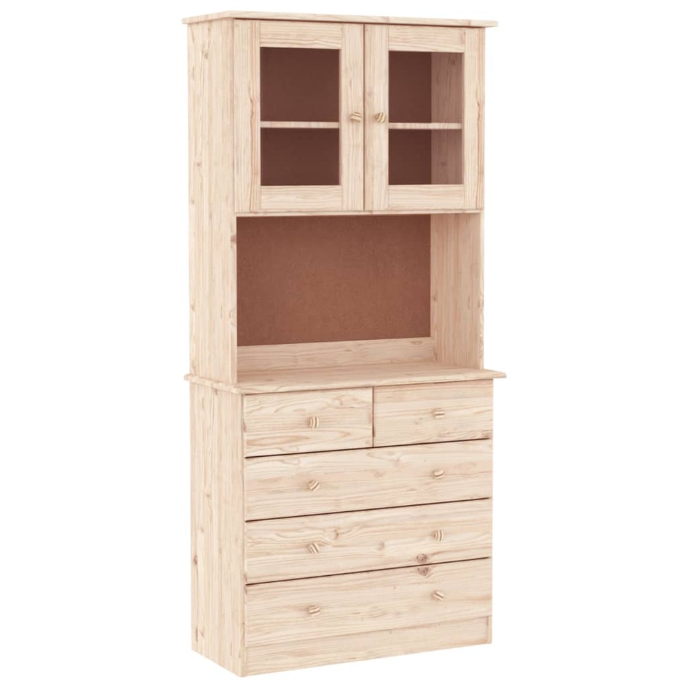 Buffet bahut commode armoire meuble de rangement organisateur cuisine salle de séjour salon alta 77 x 35 x 165 cm bois massif