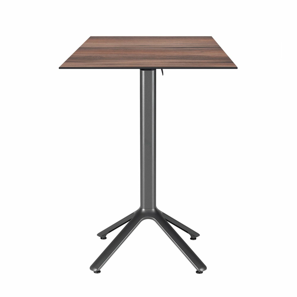 Restootab - table haute pliable nemo pour intérieur/extérieur bois foncé 60x60