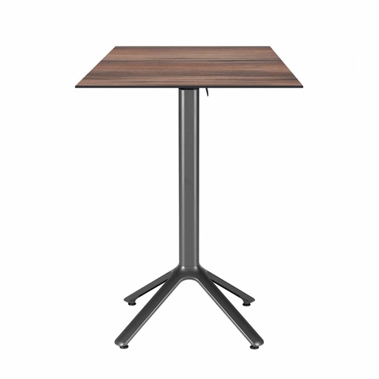 Restootab - table haute pliable nemo pour intérieur/extérieur bois foncé 60x60