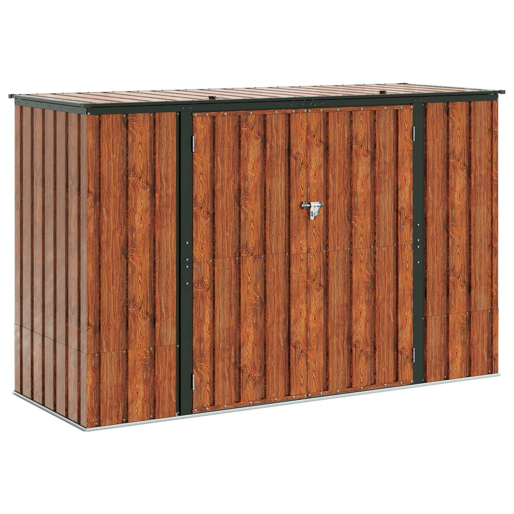 Boîte de rangement de jardin marron 214 x 82 x 132 cm acier