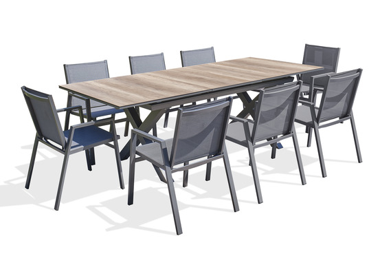 Ensemble repas floride 8 places en aluminium et hpl