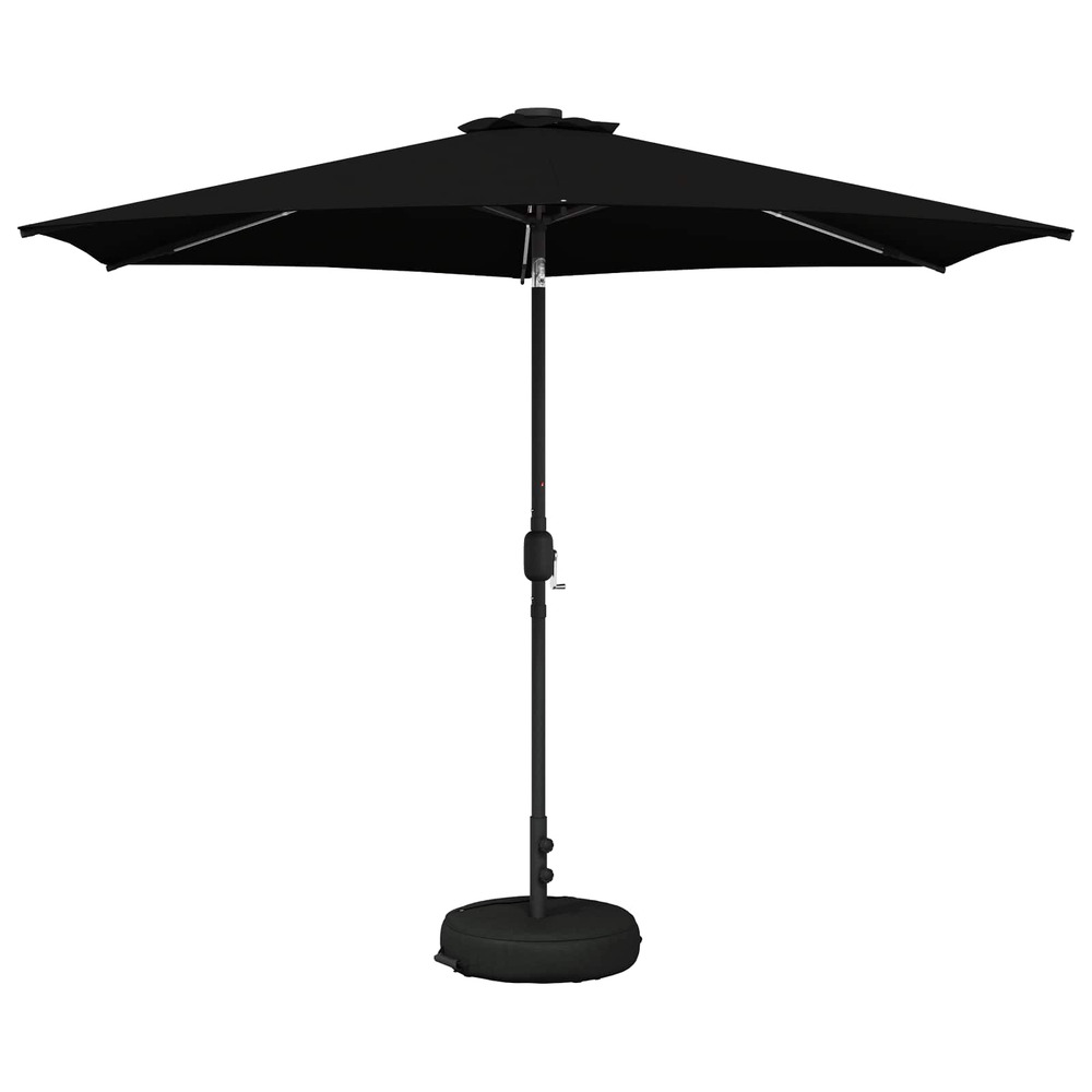 Parasol de jardin avec lampes led 300 x 300 cm polyester noir