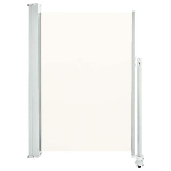 Auvent latéral rétractable de patio 120 x 300 cm blanc cassé