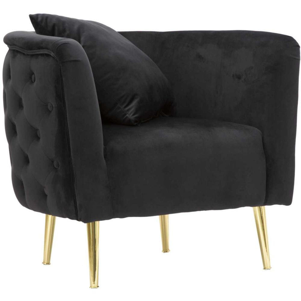Fauteuil en tissu bucarest 76 x 74 x 71 cm noir