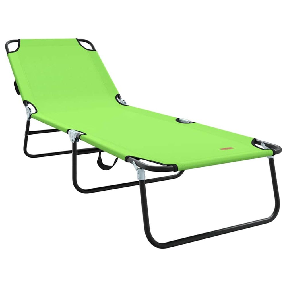 Chaise longue pliante vert 188 x 57 x 86,5 cm polyester bain de soleil