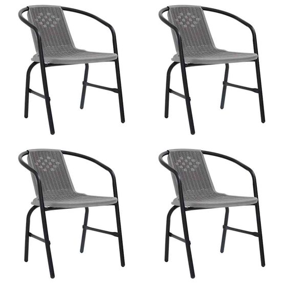Chaises de jardin lot de 4 rotin de plastique et acier 110 kg