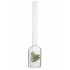Vase cylindrique long feuille verre transparent/vert large vase haut vase haut