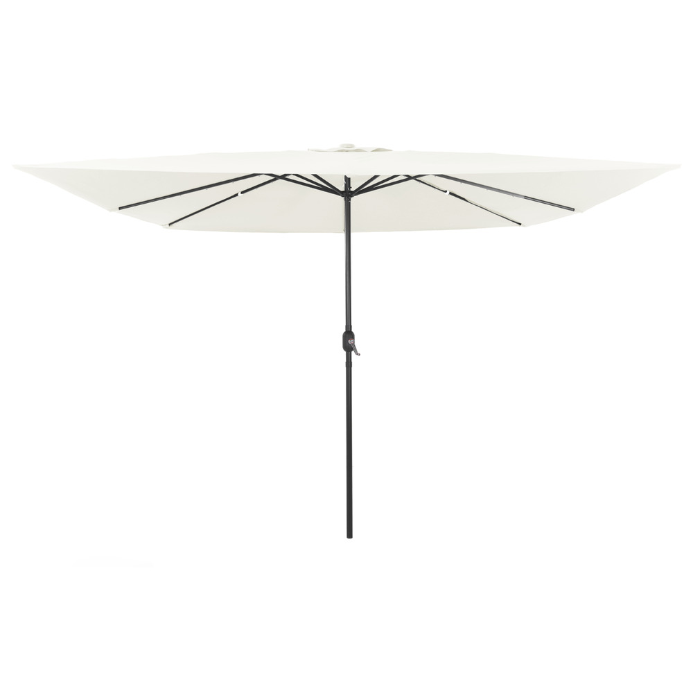 Parasol de jardin carré avec lumières led 295x245 cm blanc sable