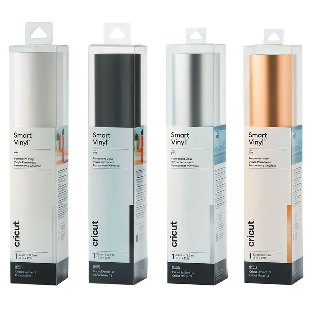 4 vinyles permanents mats 366 x 33 cm - champagne, argenté, noir, blanc