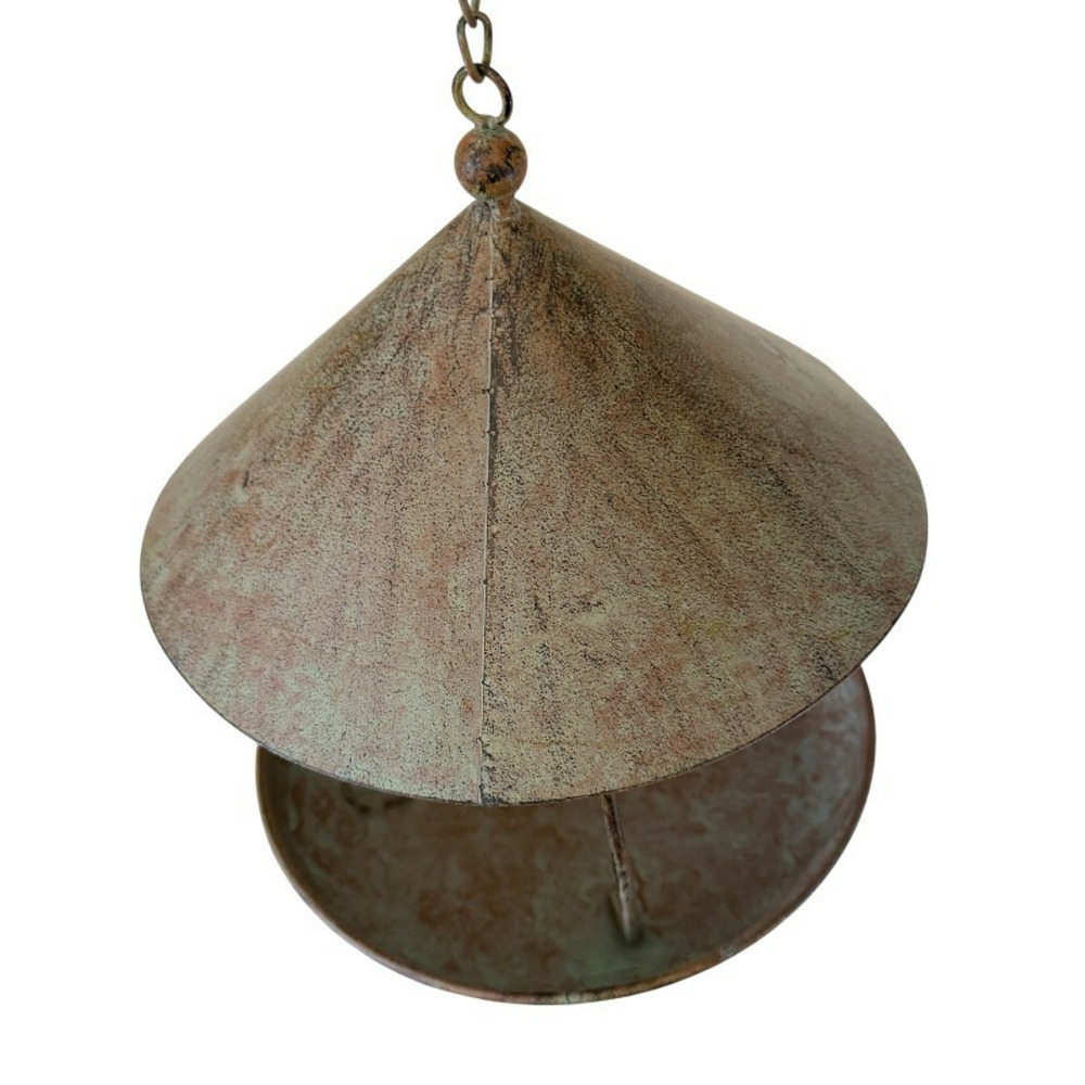 Mangeoire oiseaux à suspendre cuivrée 23x44cm