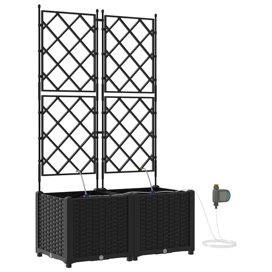 Pots de jardin noir 80 x 40 x 142 cm acier