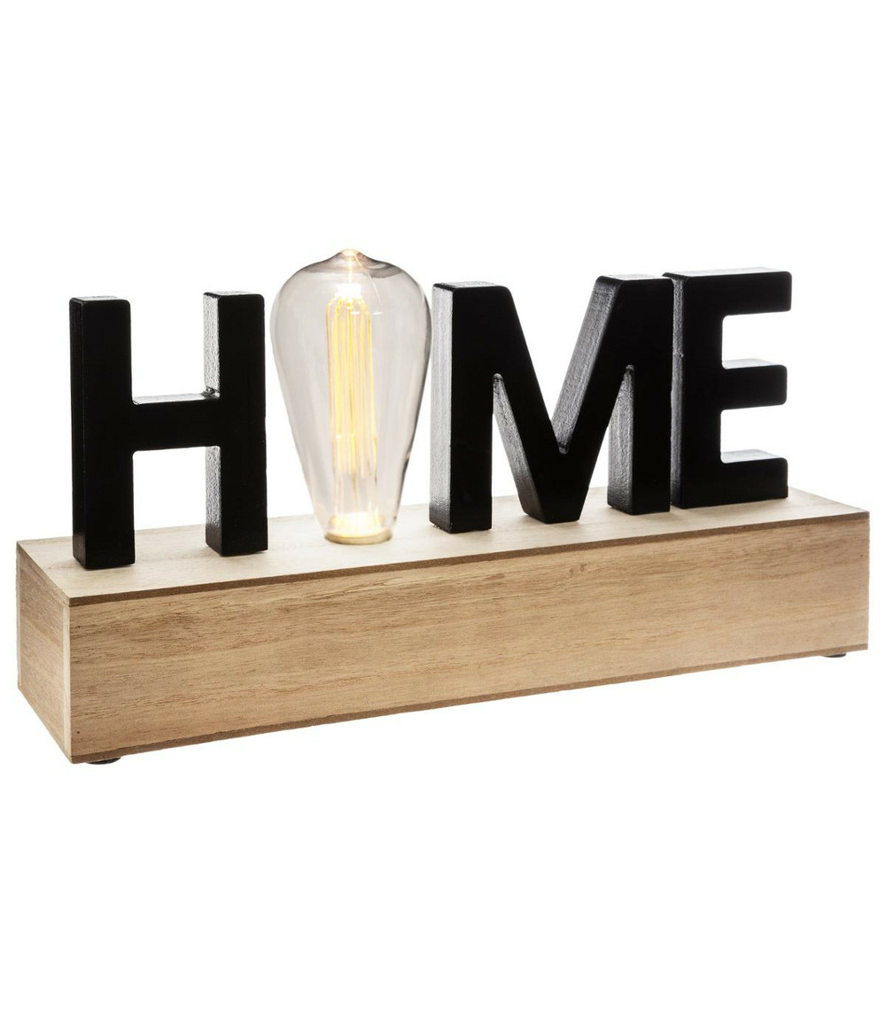 Déco lumineuse à led mot home l 34 cm