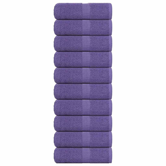 Serviettes de toilette 10 pièces frogn violet 30x30 cm 100 % coton