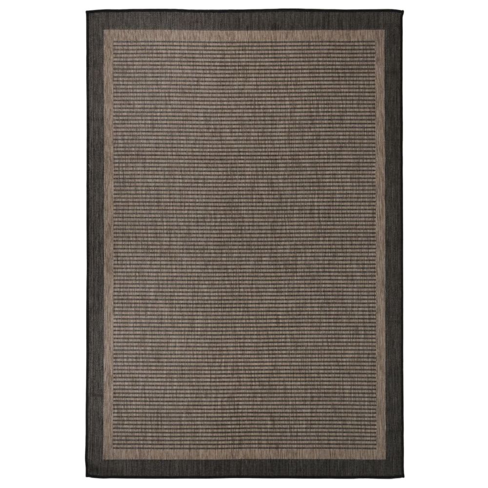 Tapis à tissage plat d'extérieur 160x230 cm marron foncé