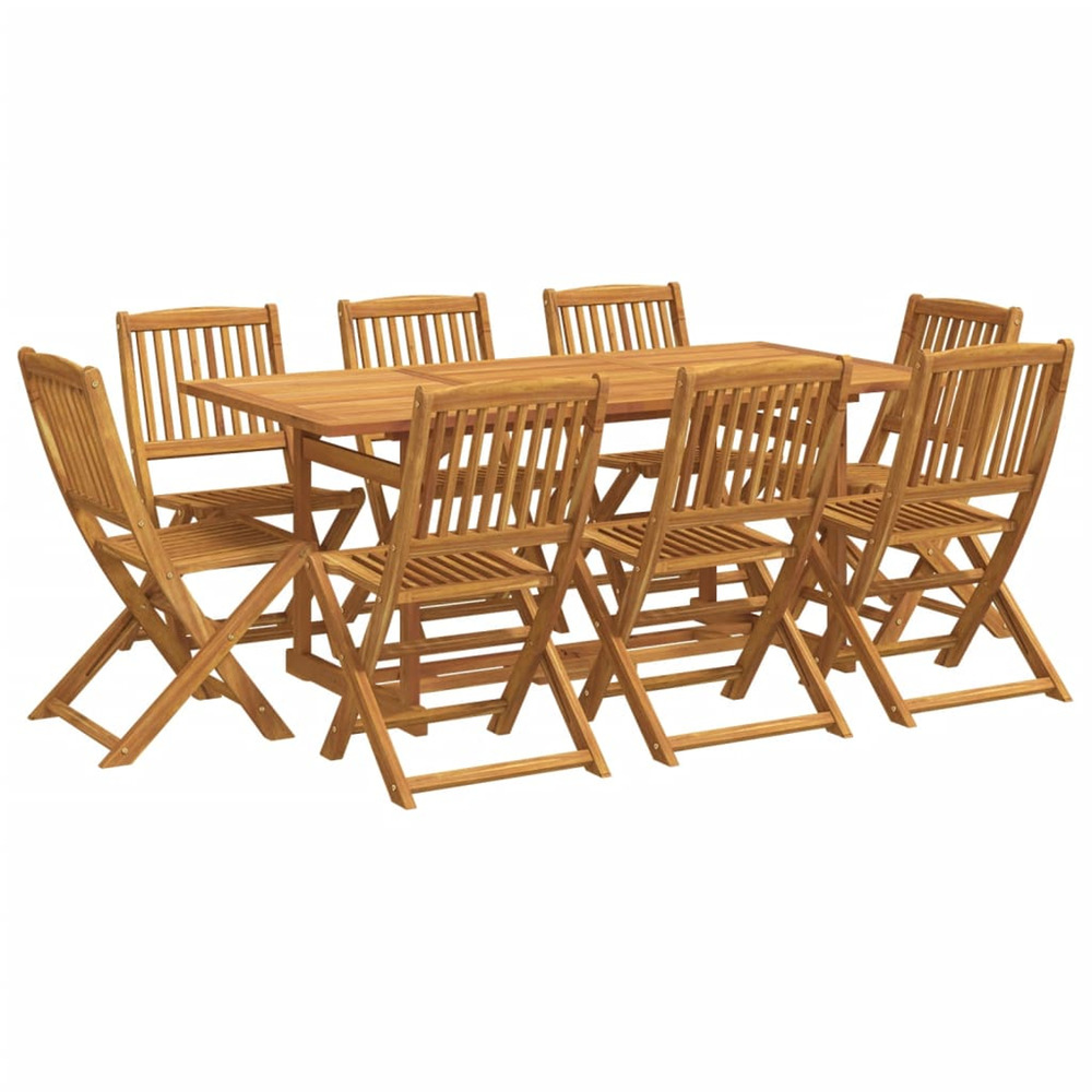 Ensemble à manger de jardin 9 pcs bois massif d'acacia