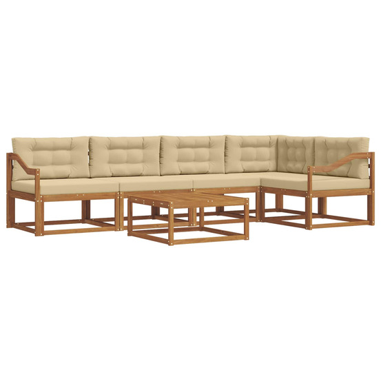 Ensemble de canapés d'extérieur 6 pcs naturel et beige