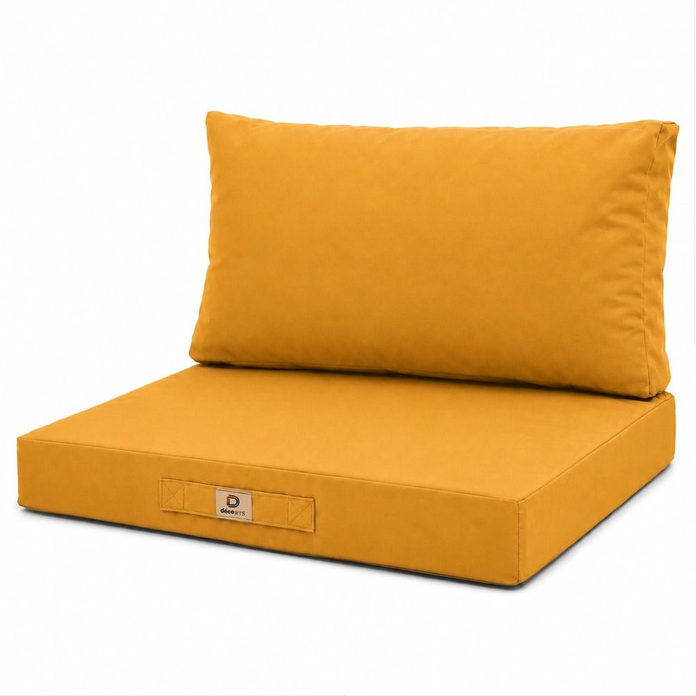 Coussins pour salon de jardin déhoussable 60x70cm jaune
